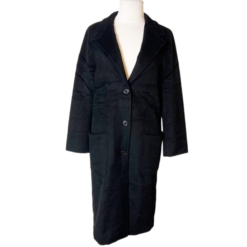 Max Mara wool and alpaca black coat